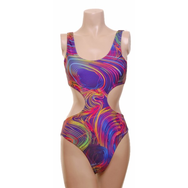 Multi Mixed Print Leotard One Piece 