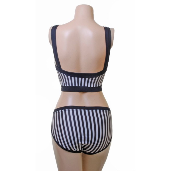 Black and White Striped Crop Top and Nix