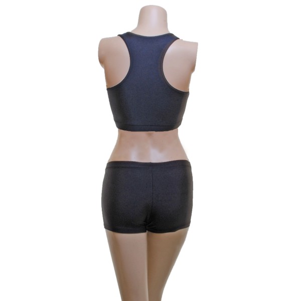 Black Racer Back Top and Hot Pants