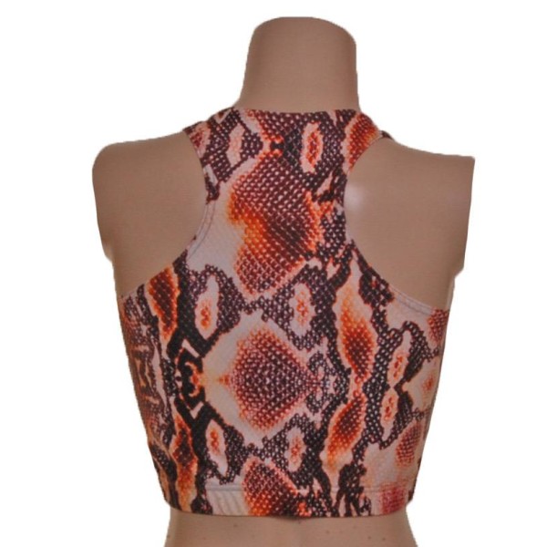 Muscle Crop Top and High Waisted Nix in Brown Snake