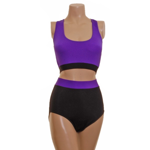 Purple/Black Top and High Waist Nix