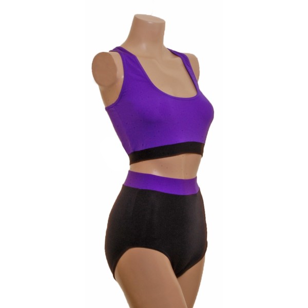 Purple/Black Top and High Waist Nix