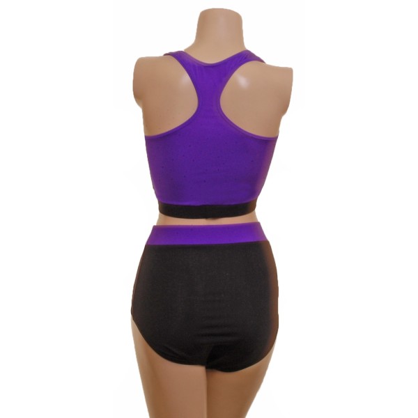 Purple/Black Top and High Waist Nix