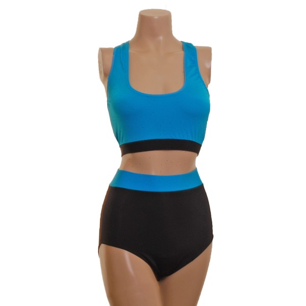 Turquoise/Black Top and High Waist Nix