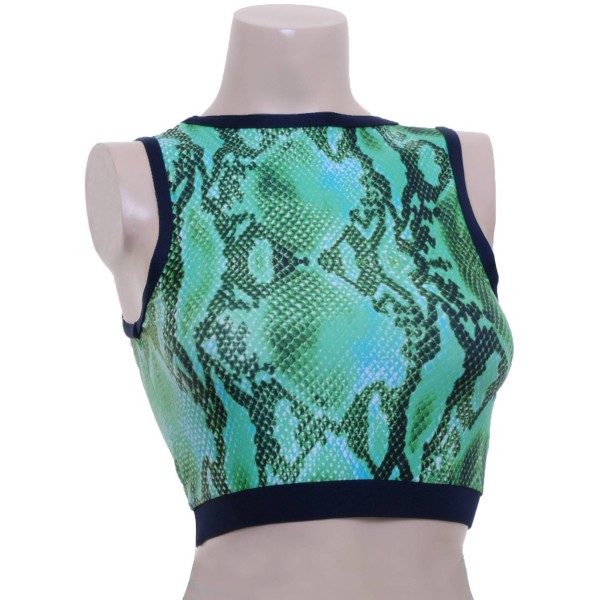 Green Snake Pole Fitness Wear Top and Shorts