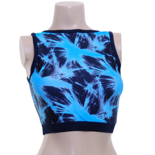 Dynamic Black/Blue Fitness Wear Top and Shorts