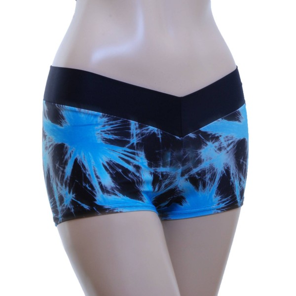 Dynamic Black/Blue Fitness Wear Top and Shorts