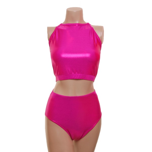 Strappy Pink Shine Pole Top with Complementary Nix