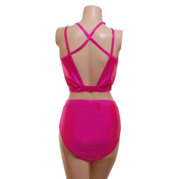 Strappy Pink Shine Pole Top with Complementary Nix