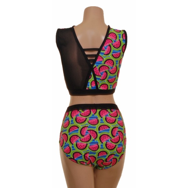 Melon 'V' Design Crop Top and Pants