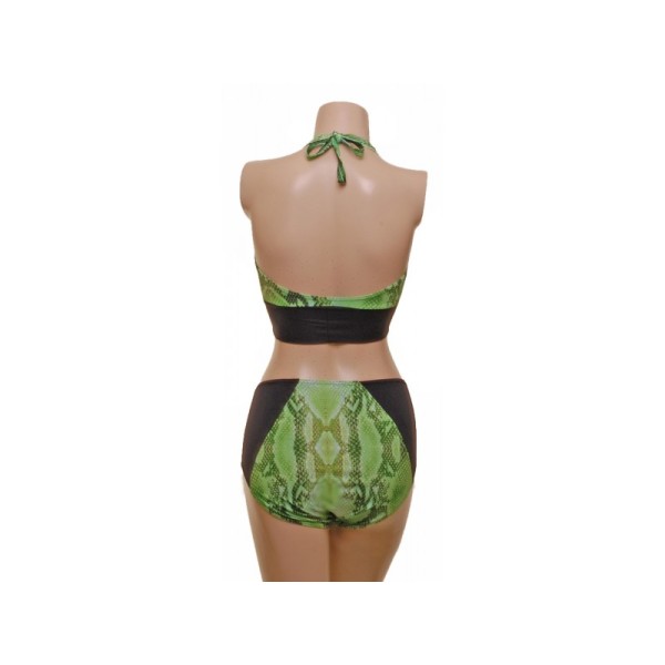 Halter Green Snake Top with High Waisted Nix (T105b/)