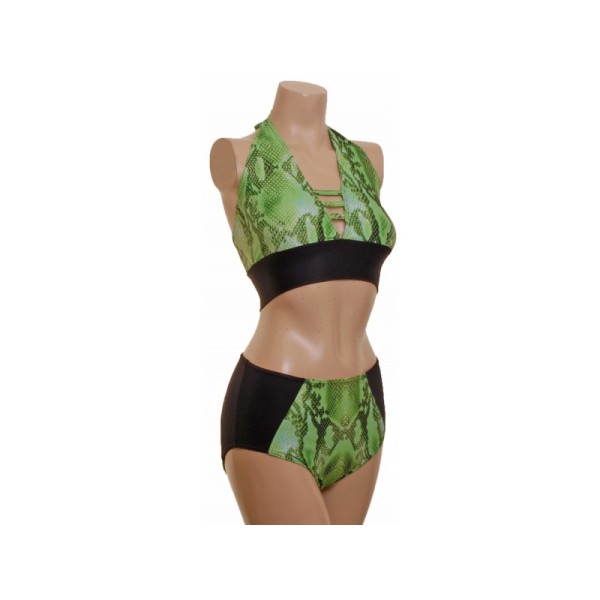 Halter Green Snake Top with High Waisted Nix (T105b/)