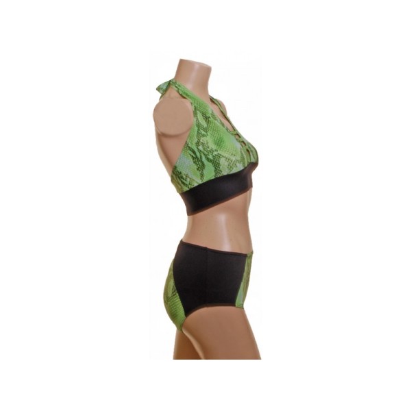 Halter Green Snake Top with High Waisted Nix (T105b/)
