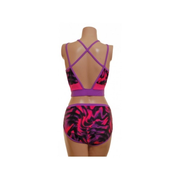 Strappy Pink Multi Coloured Pole Top with Complementary Nix (T106a/)