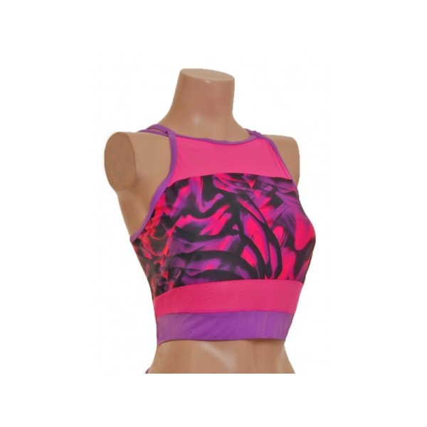 Strappy Pink Multi Coloured Pole Top with Complementary Nix (T106a/)