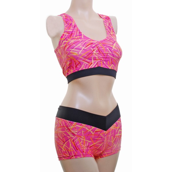 Pink Candy Sweets Fitness Wear Top and Shorts