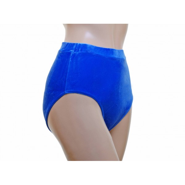 Royal Blue Velvet High Waist Pole Shorts 