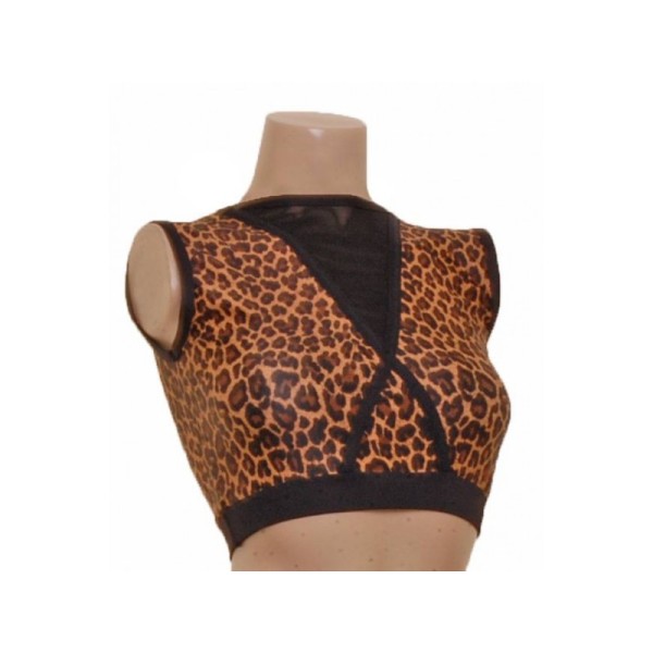 Leopard and Meryl 'V' Design Crop Top