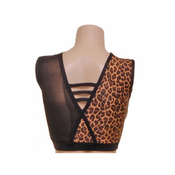 Leopard and Meryl 'V' Design Crop Top