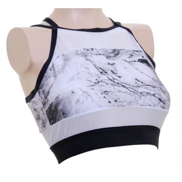 Marble shades of Grey Pole Fitness Top