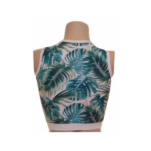 Green Jungle Print Crop Top