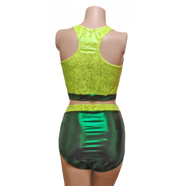 Flo Yellow/Green Shine Top and High Waist Nix